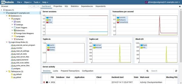 pgAdmin4 Dashboard 2