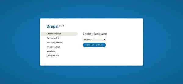 Install Drupal - Choose Language