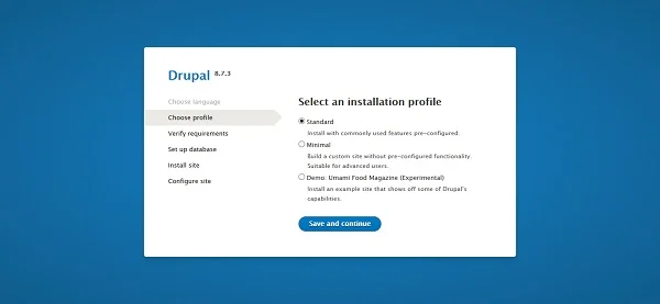 Drupal - Select an Installation Profile