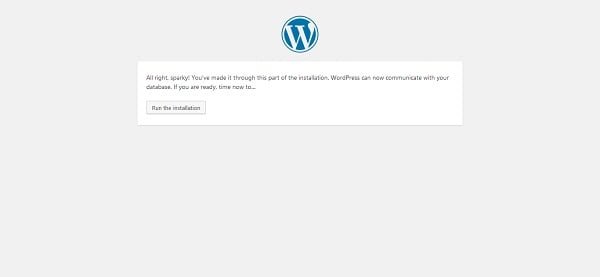 Wordpress - Run the Installation