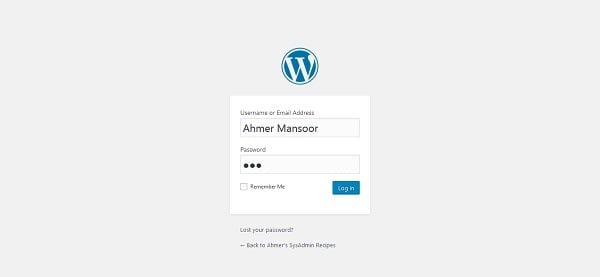 Wordpress Login