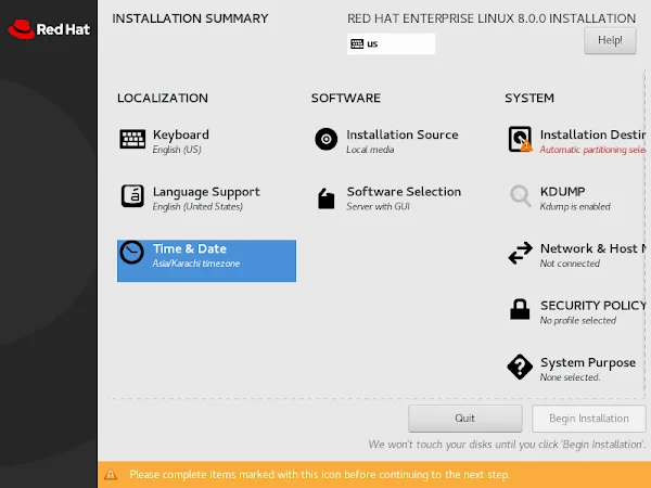 07-red-hat-enterprise-linux-8-installation-summary RHEL 8 Minimal Install Summary 2