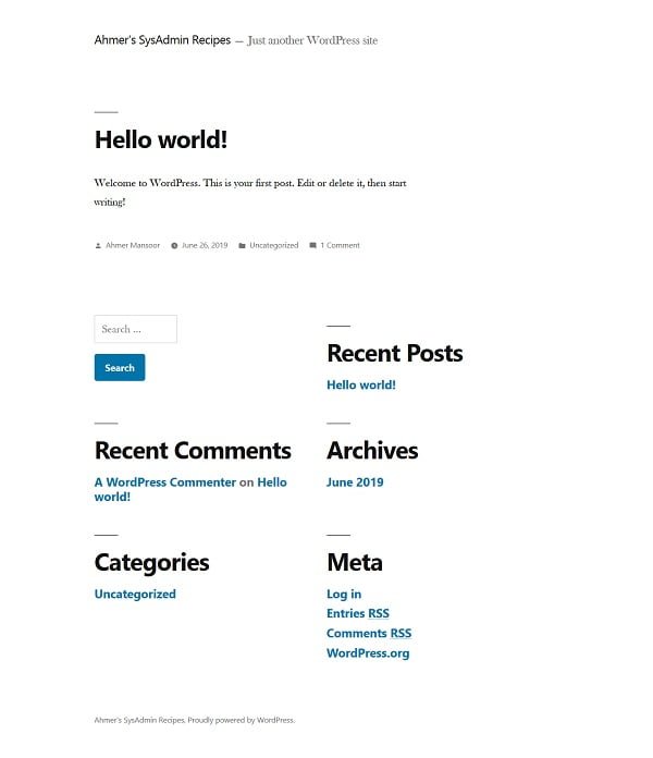 Wordpress - Hello World