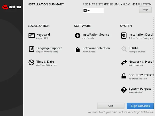 11-red-hat-enterprise-linux-8-installation-summary RHEL 8 Minimal Install Summary 4