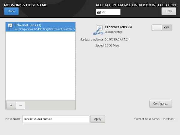 12-red-hat-enterprise-linux-8-network-hostname RHEL 8 Minimal Install - Network & Hostname 1