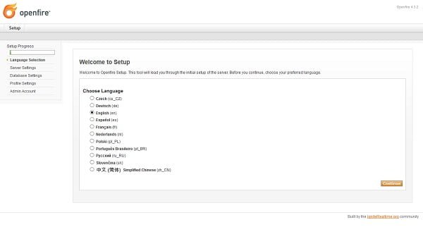 OpenFire Server - Language Selection