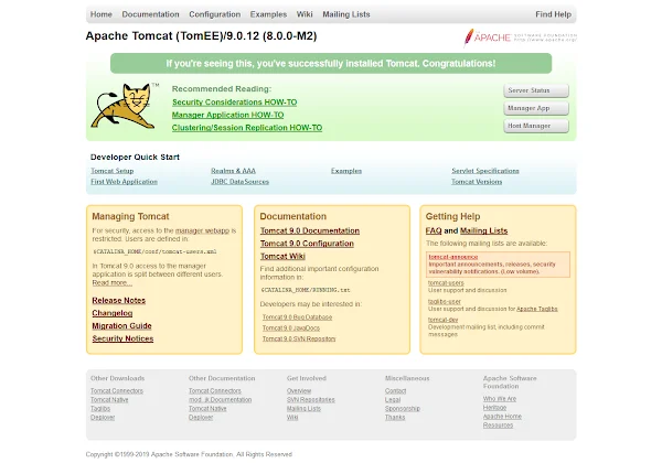 Apache TomEE Homepage Apache TomEE Default Page 2