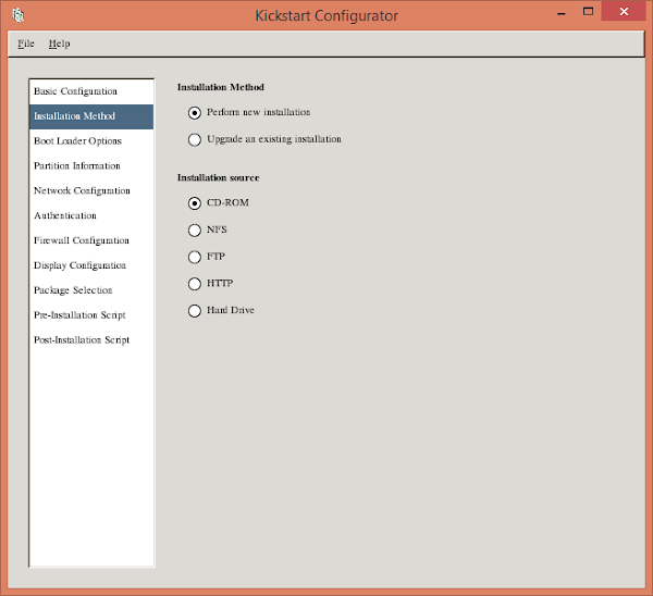 Kickstart Configurator - Installation Method