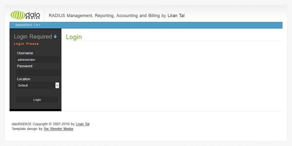 daloRADIUS Login