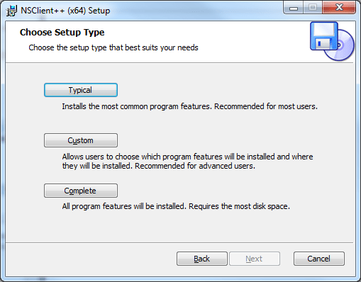 Install NSClient - Setup Type