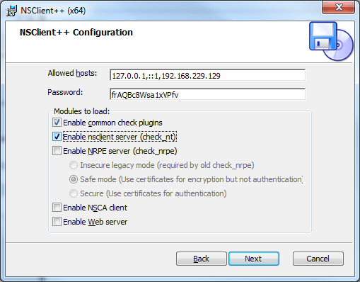 NSClient Configuration 2