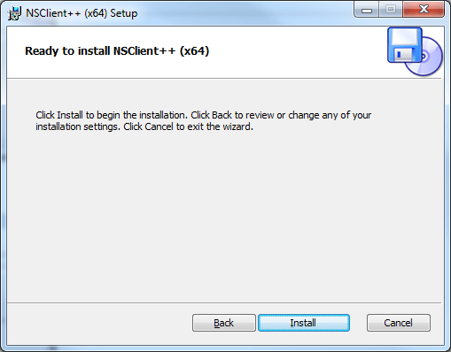 Ready to install NSClient++