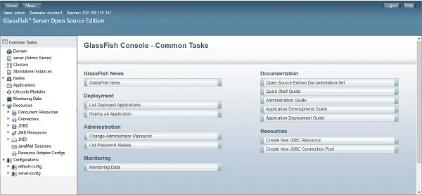 GlassFish Dashboard