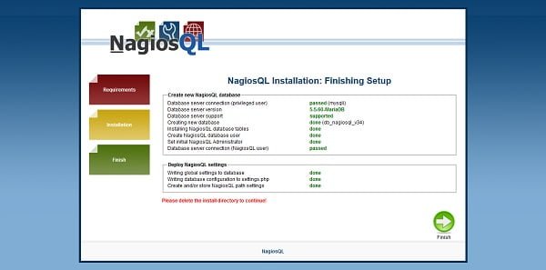 NagiosQL Installation - Finishing Setup