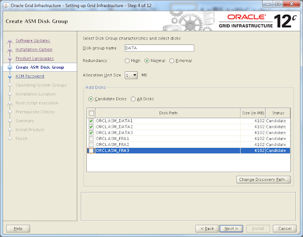 Oracle ASM Disk Groups