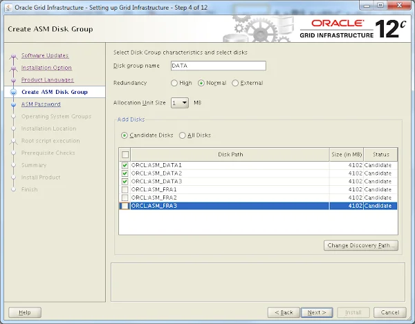 Oracle ASM Disk Groups