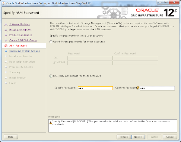 Oracle ASM Password