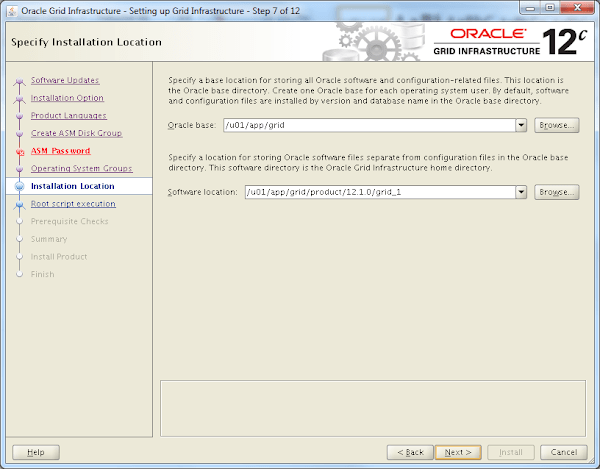 Grid 12c Installation Location