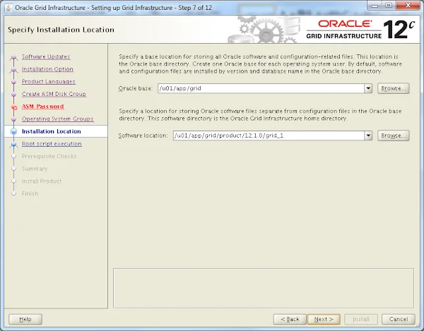 Grid 12c Installation Location