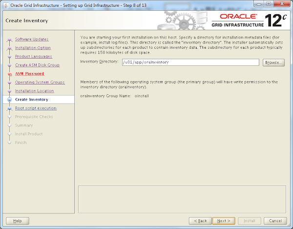 Grid 12c - Create Inventory