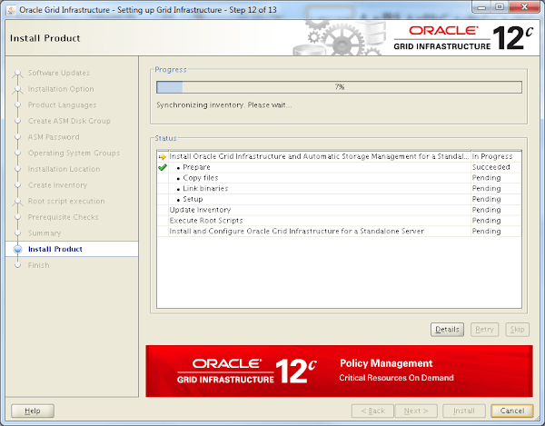 Oracle 12c - Install Product