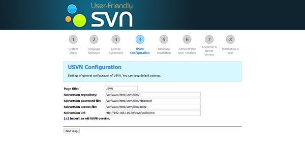 USVN Configuration