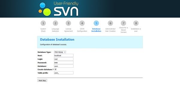 USVN Database Installation