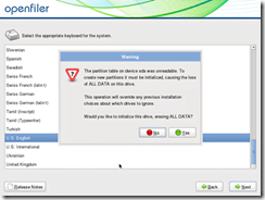 Openfiler Installation 3