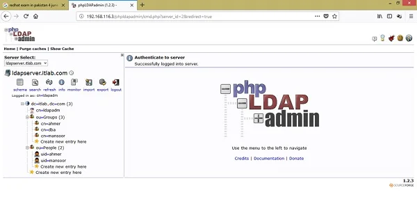 phpLDAPAdmin Console