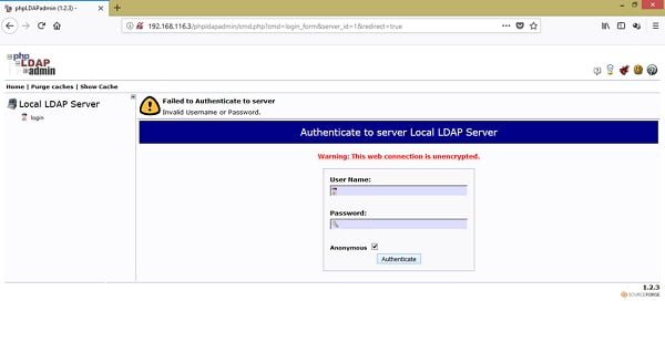 phpLDAPadmin Login
