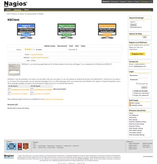 Nagios Exchange - Download NSClient