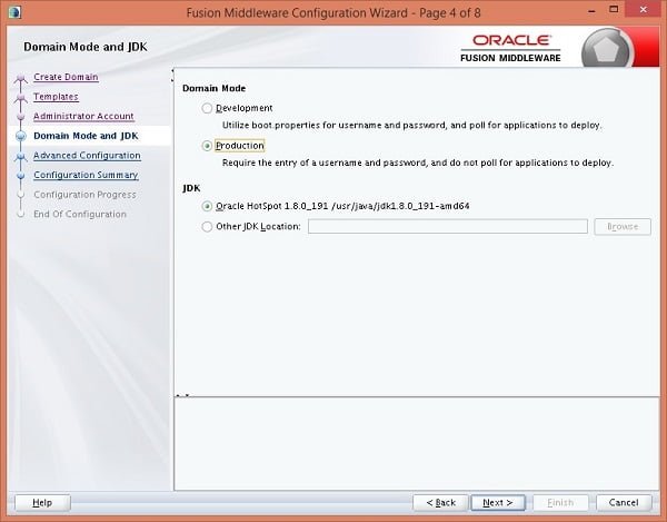 Configure Weblogic Server Domain Mode