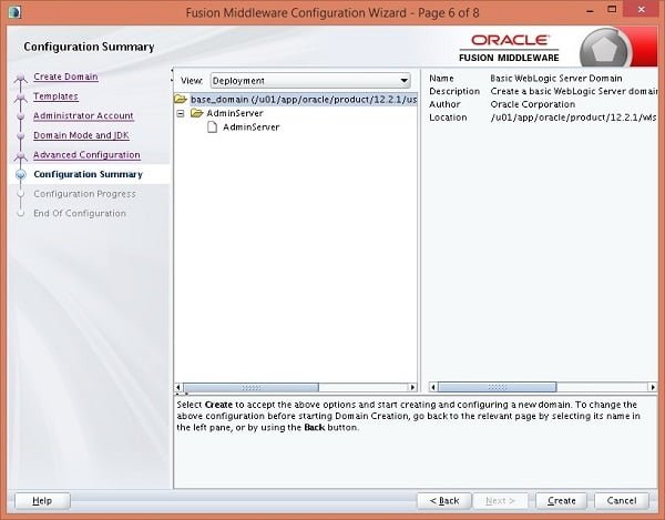 Weblogic Server - Configuration Summary