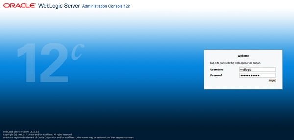 Weblogic Admin Console 12c Login