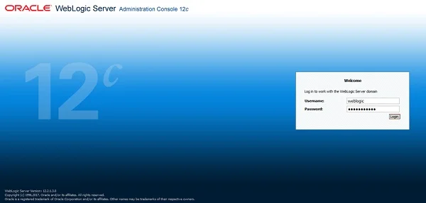 Weblogic Admin Console 12c Login