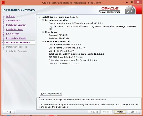 FMW - Installation Summary