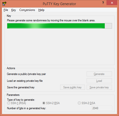 PuTTY Generate Random Key