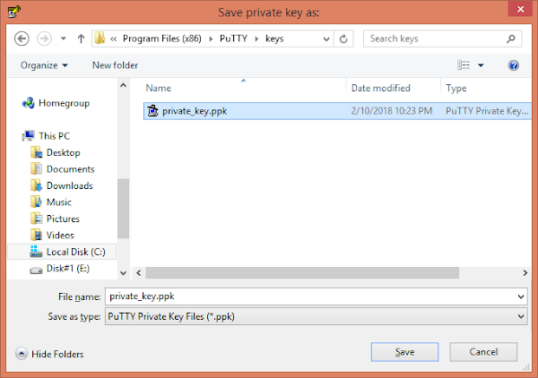 PuTTY Save Private Key