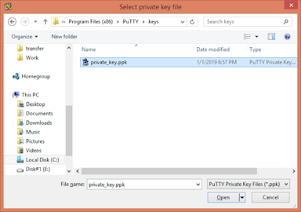 PuTTY Import Private SSH Key