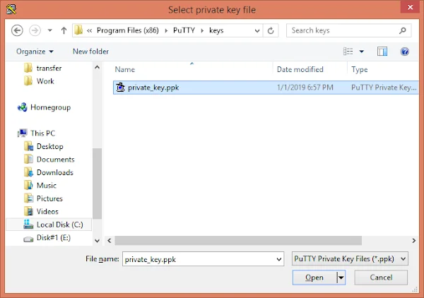 PuTTY Import Private SSH Key