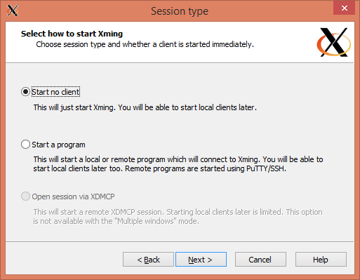 XMing Session Type