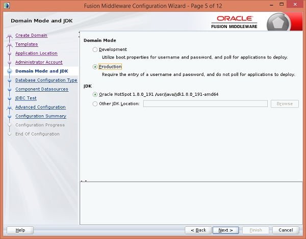 FMW - Domain Mode and JDK