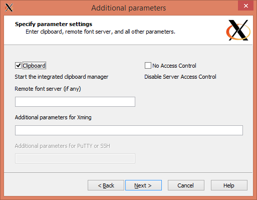 XMing Additional Parameters