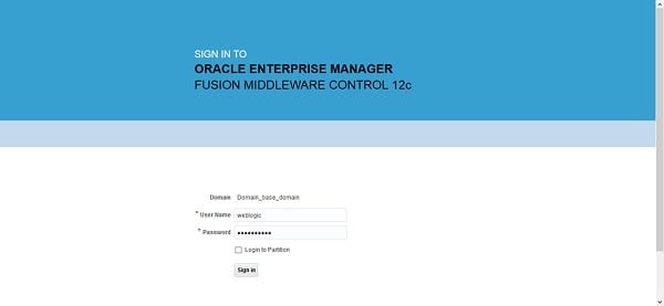 Fusion Middleware 12c Login