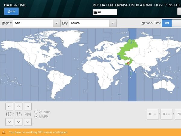 Atomic Host - Date & Time