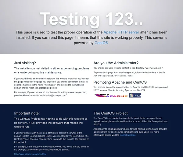 Apache-HTTP-Server-Test-Page-powered-by-CentOS Apache Default Page
