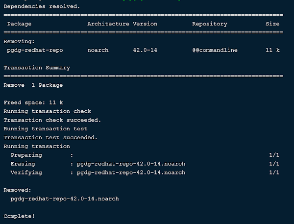 Remove Postgres Yum Repositories