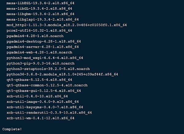 Install pgAdmin on CentOS 8