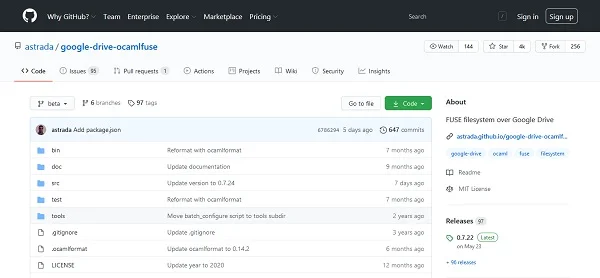 07-top-google-drive-linux-client-ocamlfuse google-drive-ocamlfuse - Google Drive Linux Client