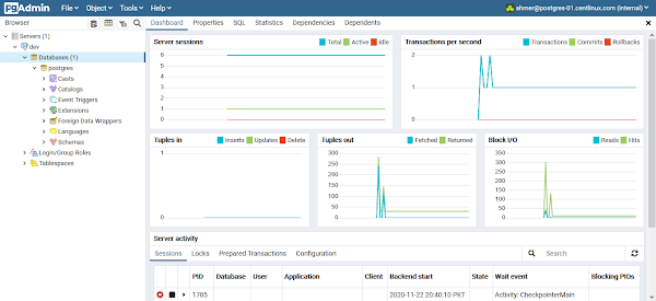 pgAdmin Graphs